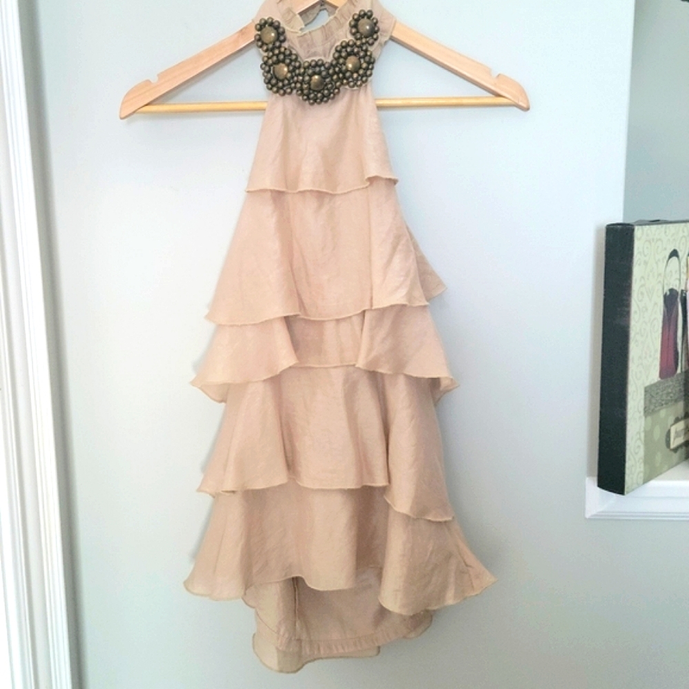 Vintage High Neck Ruffled Halter Blouse by Faisca